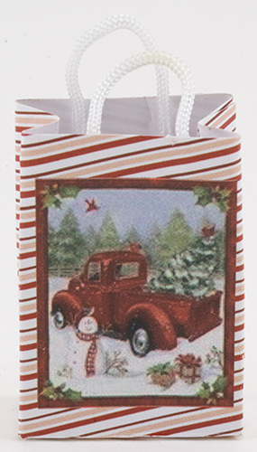 Truck with Christmas Tree Shopping Bag